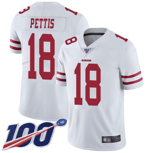 San Francisco 49ers Limited White Men Dante Pettis Road NFL Jersey #18 100th Season Vapor Untouchable